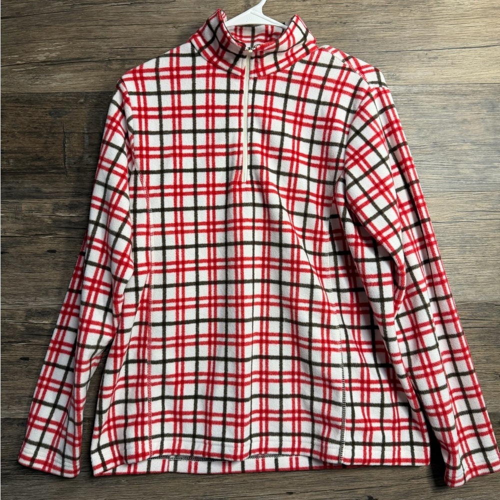 Lands' End Red and White Plaid‎ Women's Top